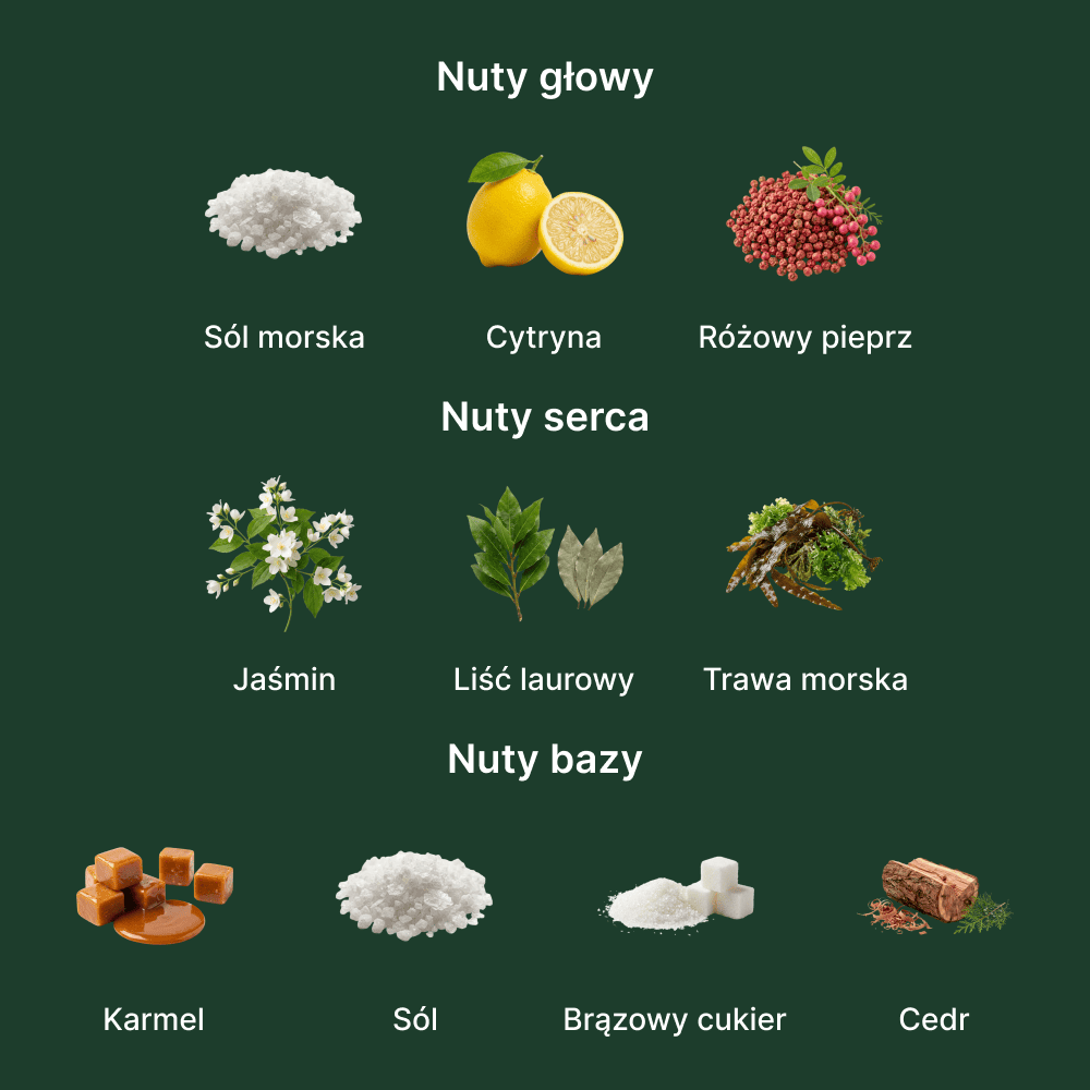 Bohoboco Sea Salt Caramel - nuty zapachowe: głowy, serca i bazy